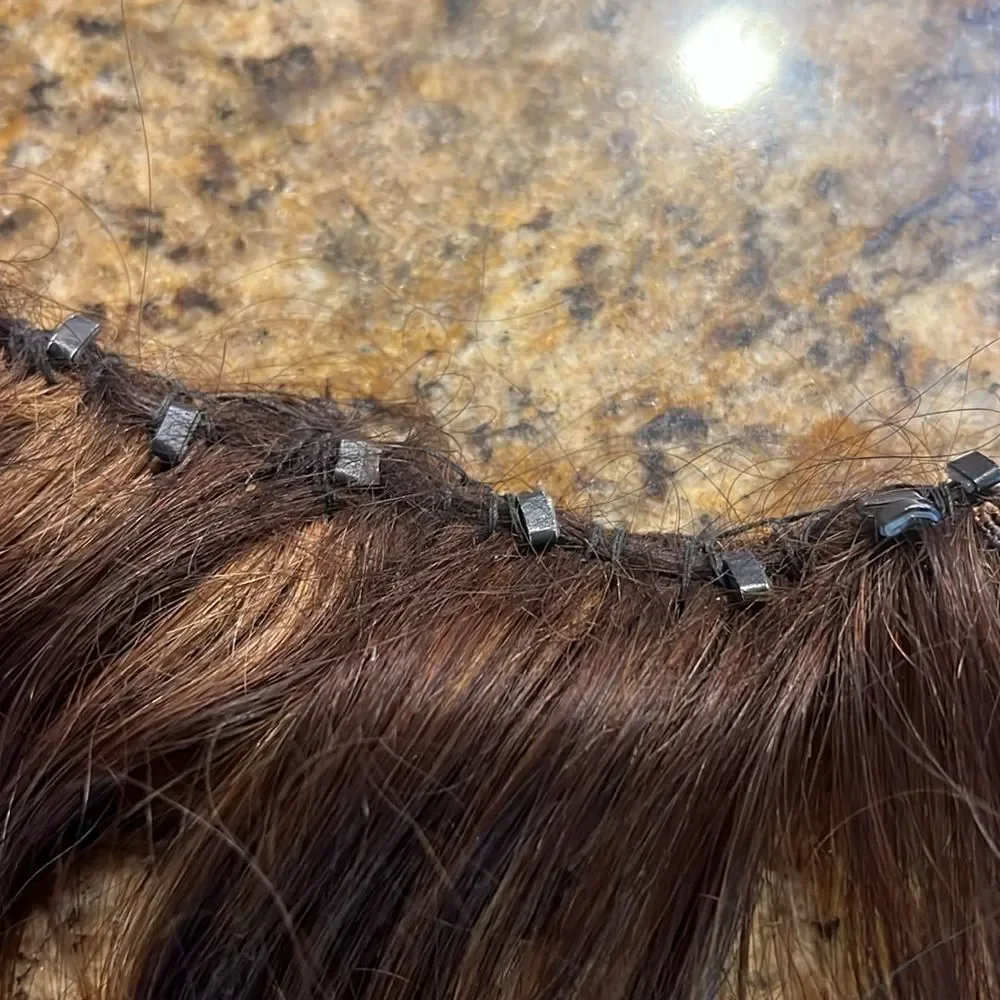 3 Rows Hand Tied Weft Hair - (2) 18” length & (1) 16” length